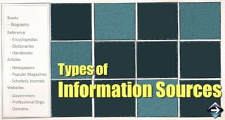 Types of Information Sources