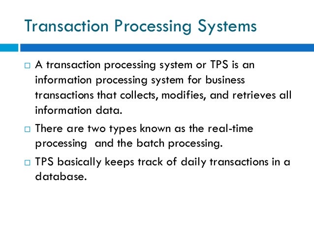 Types of Information Systems