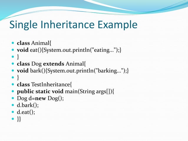 Types of inheritance in java | PPT