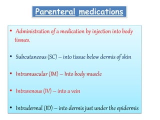Minor Injection Routes Types of injection routes | PPTX