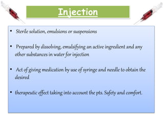 Injection Rouites Types of injection routes | PPTX