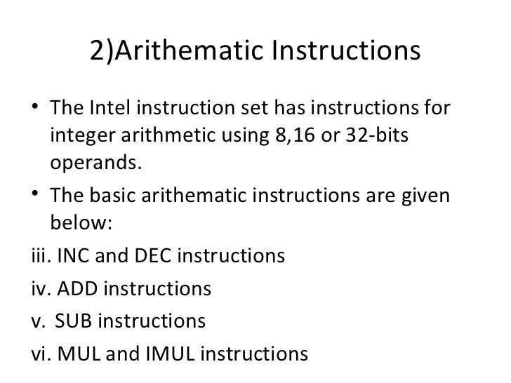 Types of instructions