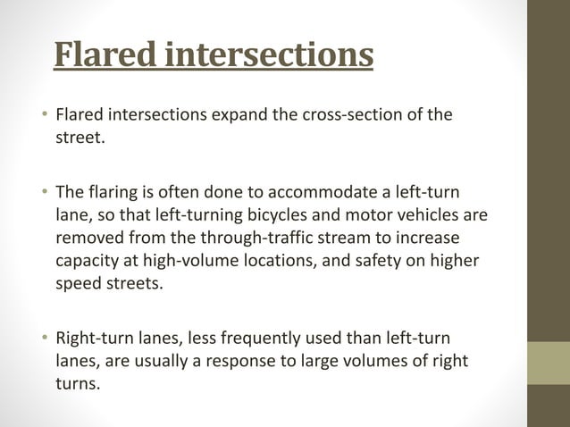 Types of intersection of road and design parameters of road ...