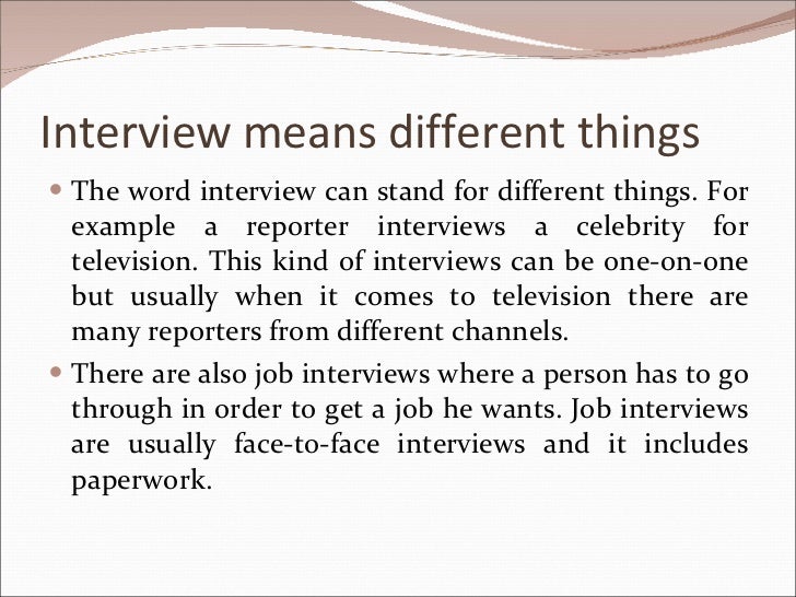 types of job interviews