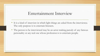 Types of interview for news gathering and reporting | PPTX