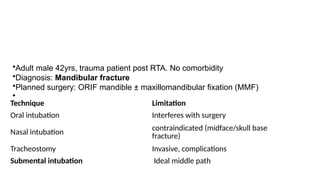 TYPES OF INTUBATION and its anaesthetic implications | PPTX
