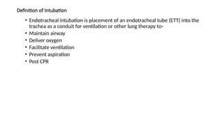 TYPES OF INTUBATION and its anaesthetic implications | PPTX
