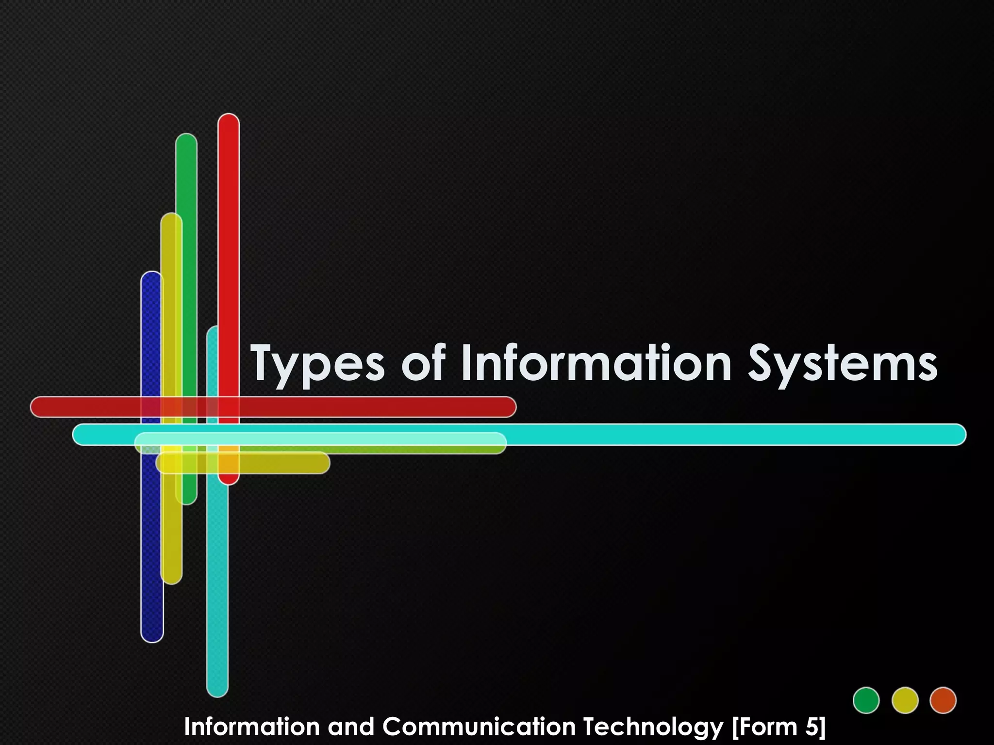 Types of Information Systems Information and Communication Technology [Form 5] 