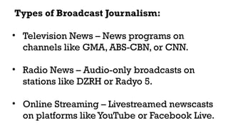 Types of Journalism.pptx special program in journalism | PPTX