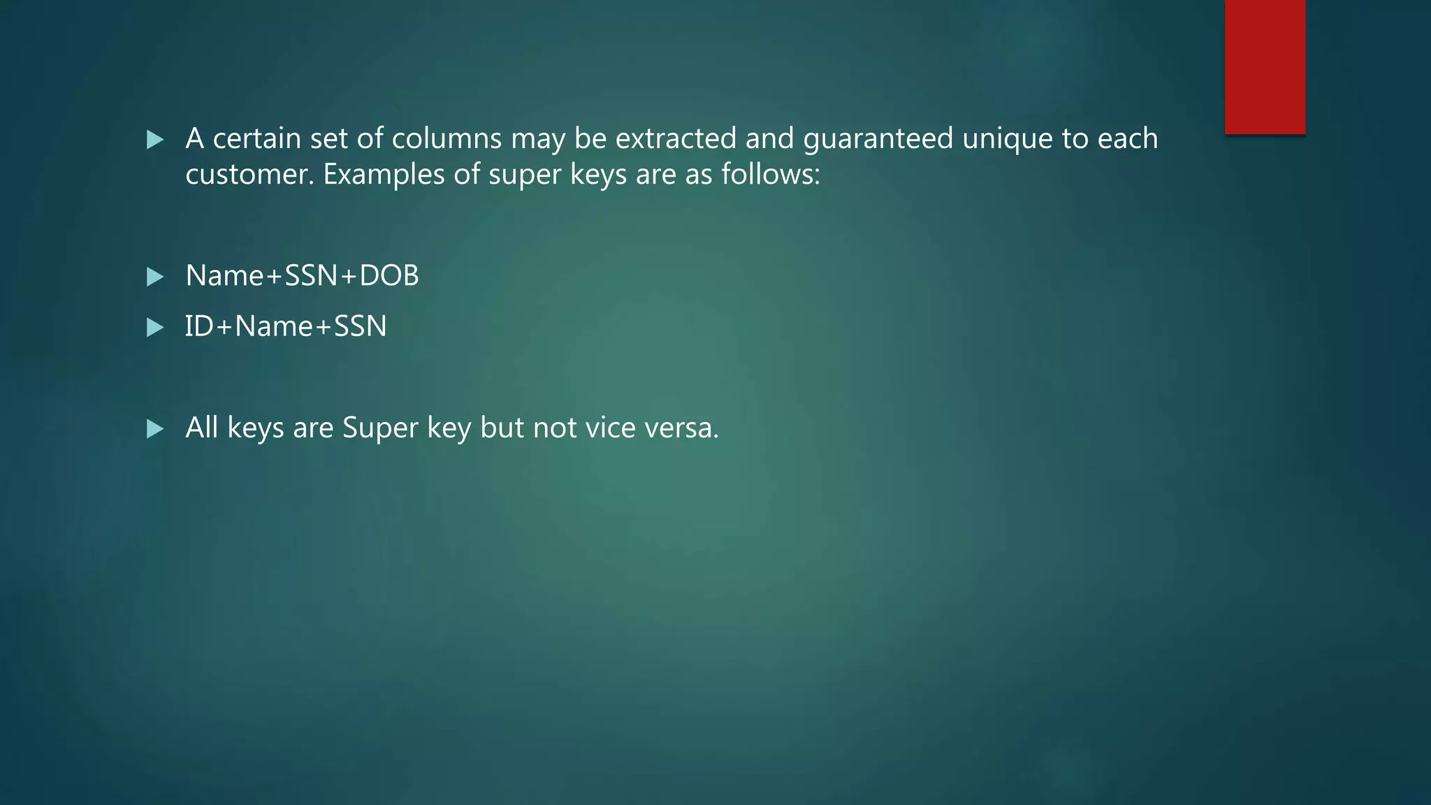Types of keys in dbms | PPTX | Databases | Computer Software and ...