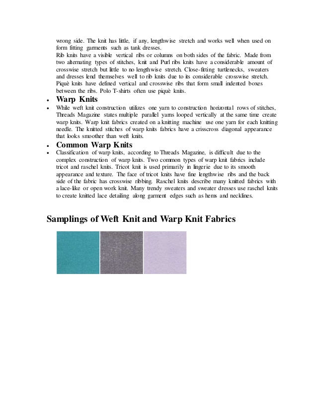 Types of Knitted Fabric
