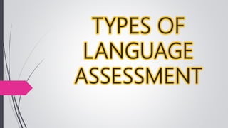 Types of language assessment | PPT