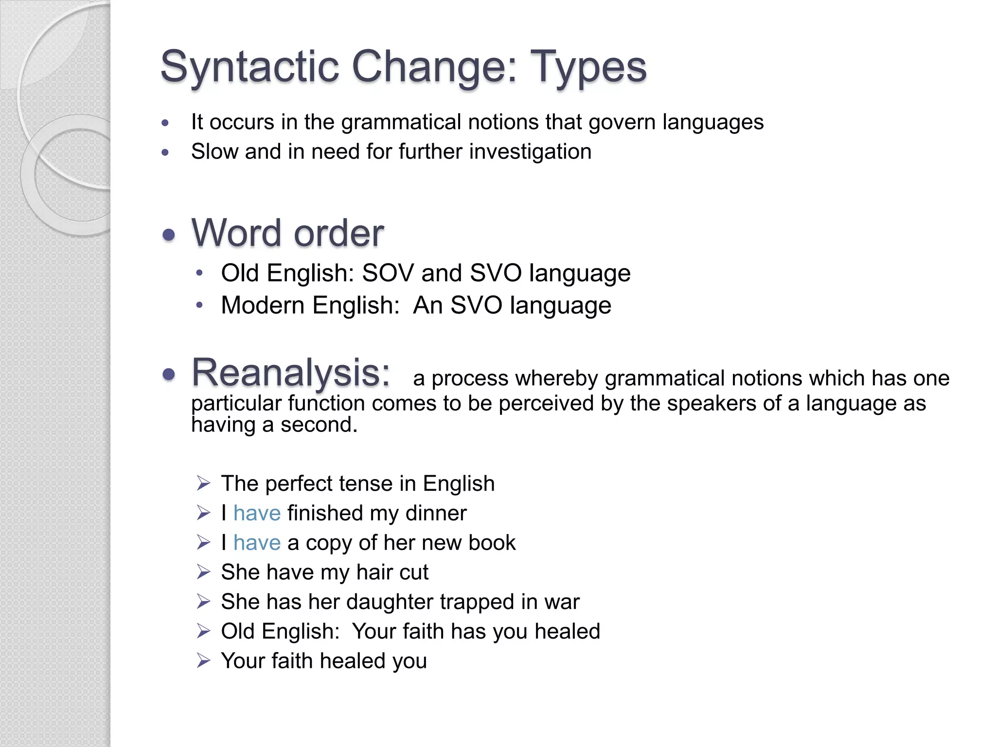 Types of language change | PPTX