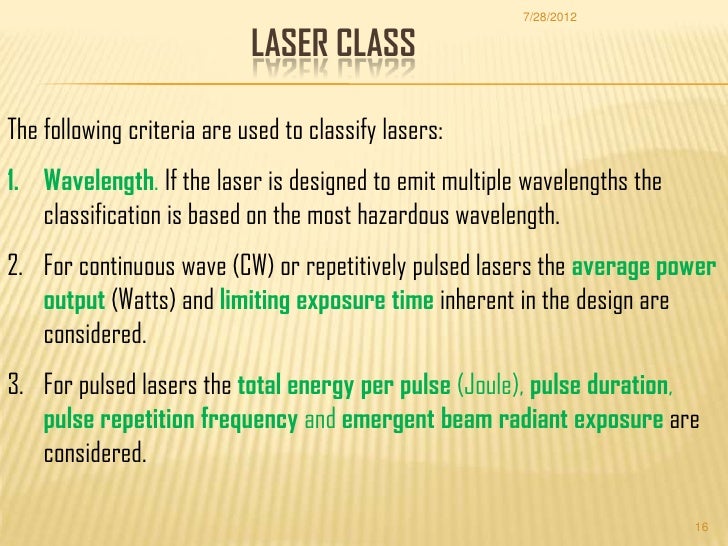 Types of laser