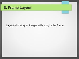 Layout Frame Sample Types of Layouts by ADMEC Multimedia Institute | PDF
