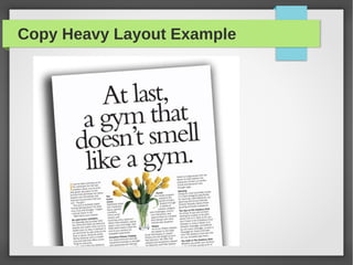 Copy Heavy Layout