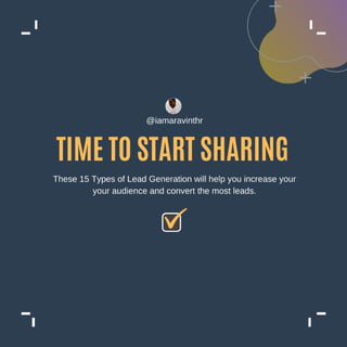 8 Types of Lead Generation