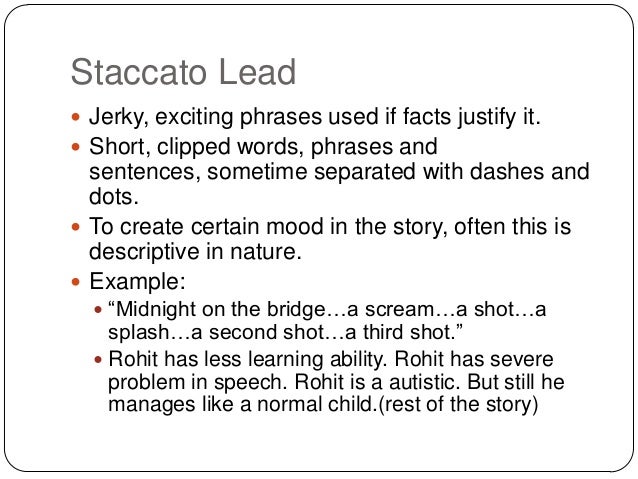 staccato speech pattern meaning