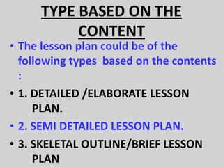 TYPES OF LESSON PLAN | PPT