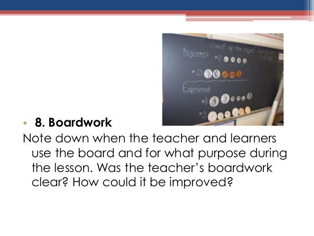 Types of lessons and lesson observations as instruments