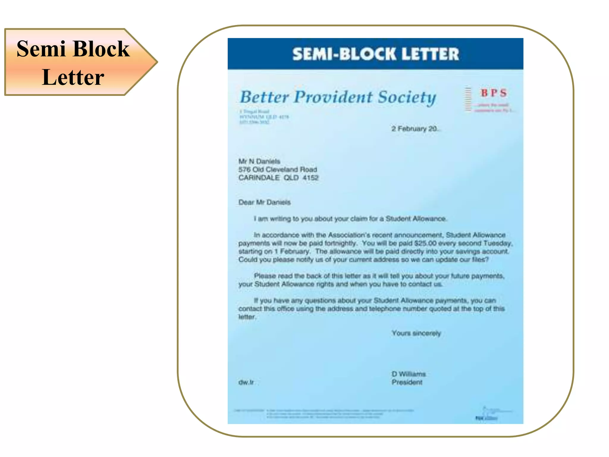Semi Block
Letter
 
