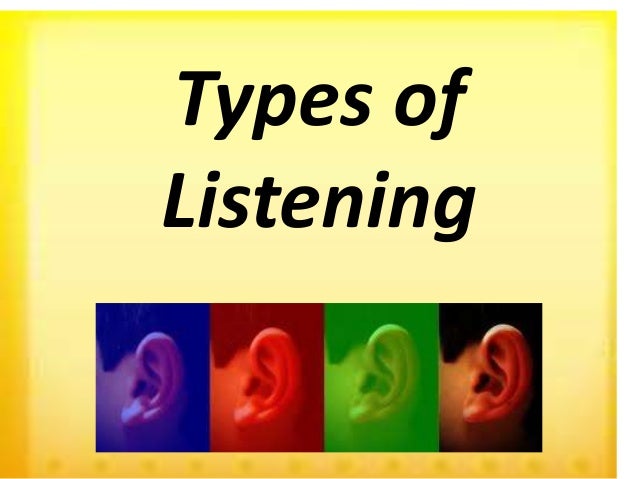 Types of listening. Types of listening