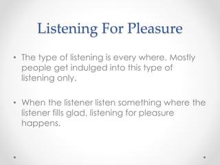 Types of listening | PPTX