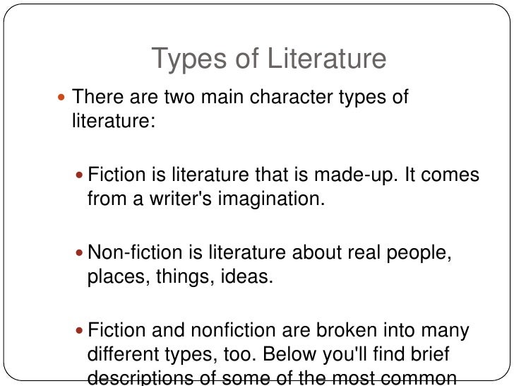 Varieties of Literature