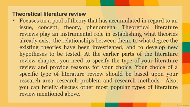 TYPES OF LITERATURE REVIEW IN RESEARCH SLIDESHARE visual data 8