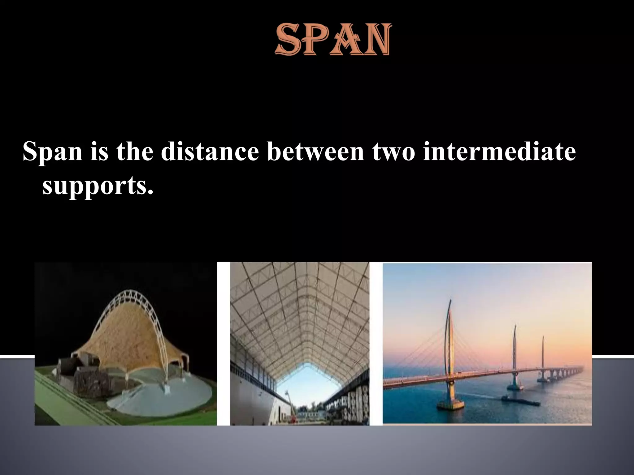 Span is the distance between two intermediate
supports.
 