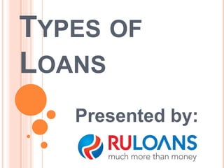 TYPES OF
LOANS
Presented by:
 