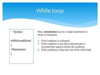 Types of loops in c language | PPTX