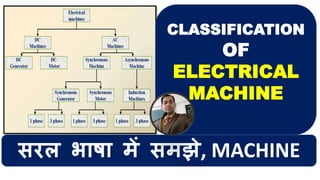 सरल भाषा में समझे, MACHINE
CLASSIFICATION
OF
ELECTRICAL
MACHINE
 