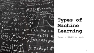 Types of
Machine
Learning
Tanvir Siddike Moin
1
 