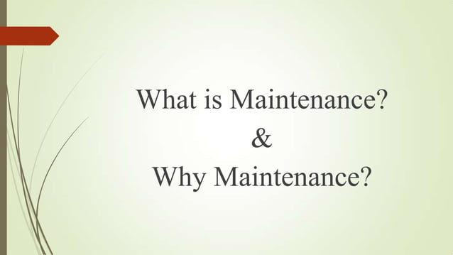 Types Of Maintenance PPT