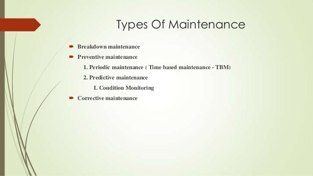 Types of maintenance pdf