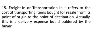 Transportation In Accounting Types of major accounts | PPTX