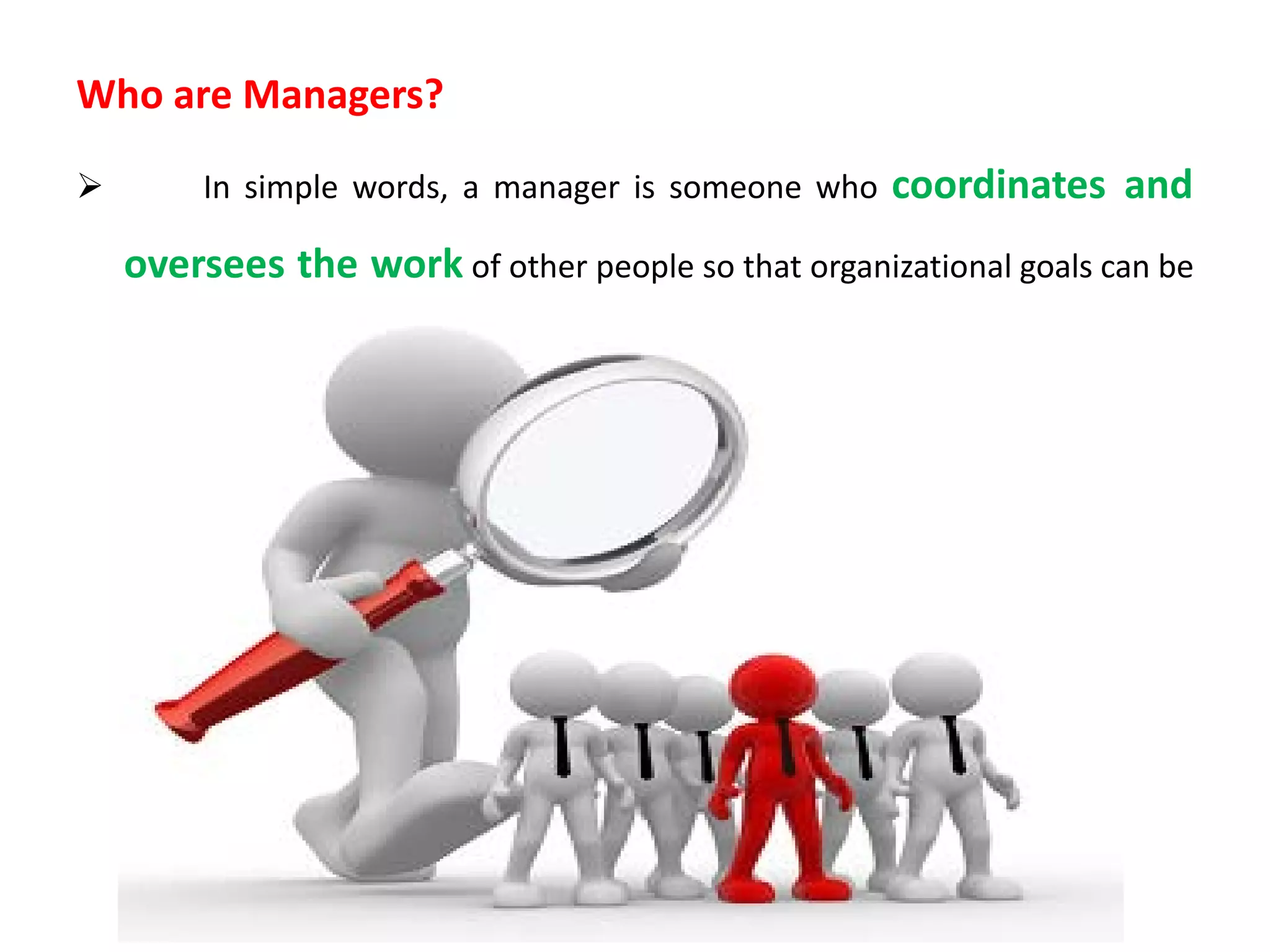 Types of managers, mangerial roles and skills 18 19 | PDF