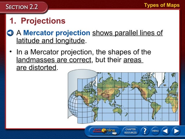Types of maps, long, lat, satellites, time zones | PPT