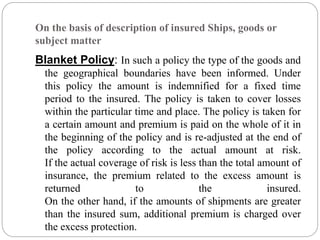 Types of marine insurance policy | PPSX