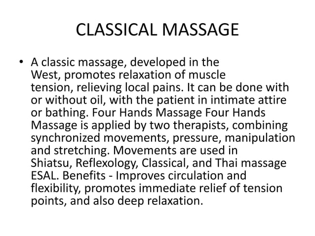 Types Of Massages
