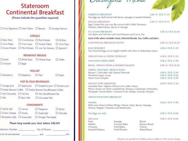 types of meals