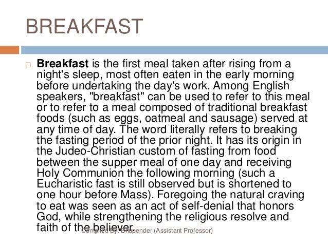 types of meals