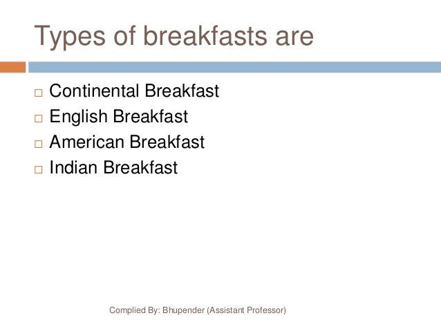 types of meals