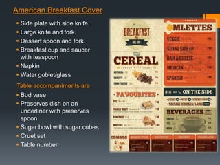 Types of meals and cover slide | PPSX