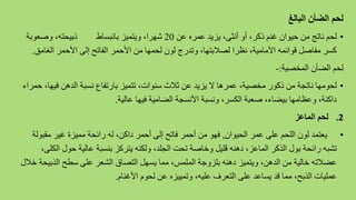 ‫البالغ‬ ‫الضأن‬ ‫لحم‬
•‫ل‬ ‫لمره‬ ‫يزيد‬ ،‫هنثف‬ ‫ه‬ ،‫ركر‬ ‫غنم‬ ‫حيوان‬ ‫م‬ ‫ناتج‬ ‫لحم‬20‫صعوبة‬ ،‫ربيحته‬ ‫بانبساط‬ ‫يتميز‬ ،‫شارا‬
‫الغام‬ ‫األحمر‬ ‫إلف‬ ‫الفاتح‬ ‫األحمر‬ ‫م‬ ‫لحماا‬ ‫لون‬ ‫تدرج‬ ،‫لصالبتاا‬ ‫نظرا‬ ،‫األمامية‬ ‫مه‬ ‫قوا‬ ‫مفاصل‬ ‫كسر‬‫ق‬.
‫المخصية‬ ‫المأن‬ ‫لحم‬:-
•‫فيا‬ ‫الده‬ ‫نسبة‬ ‫بارتفاع‬ ‫تتميز‬ ،‫سنوات‬ ‫الث‬ ‫ل‬ ‫يزيد‬ ‫ال‬ ‫لمرها‬ ،‫مخصية‬ ‫ركور‬ ‫م‬ ‫ناتجة‬ ‫لحوماا‬‫حمرا‬ ،‫ا‬
‫لالية‬ ‫فياا‬ ‫المامية‬ ‫األنسجة‬ ‫نسبة‬ ،‫الاسر‬ ‫صعبة‬ ، ‫بيما‬ ‫لظاماا‬ ،‫داكنة‬.
.2‫الماعز‬ ‫لحم‬
•‫الحيوان‬ ‫لمر‬ ‫للف‬ ‫اللحم‬ ‫لون‬ ‫يعتمد‬,‫مقبو‬ ‫غير‬ ‫مميزة‬ ‫حة‬ ‫را‬ ‫له‬ ، ‫داك‬ ‫هحمر‬ ‫إلف‬ ‫فاتح‬ ‫هحمر‬ ‫م‬ ‫فاو‬‫لة‬
‫ا‬ ‫حول‬ ‫لالية‬ ‫بنسبة‬ ‫يتركز‬ ‫لانه‬ ،‫الجلد‬ ‫تح‬ ‫خاصة‬ ‫قليل‬ ‫دهنه‬ ،‫المالز‬ ‫الذكر‬ ‫بول‬ ‫حة‬ ‫را‬ ‫تشبه‬،‫لالف‬
‫الذبي‬ ‫سطح‬ ‫للف‬ ‫الشعر‬ ‫التصاق‬ ‫يسال‬ ‫مما‬ ،‫الملمس‬ ‫جة‬ ‫بلز‬ ‫دهنه‬ ‫يتميز‬ ، ‫الده‬ ‫م‬ ‫خالية‬ ‫لمالته‬‫خالل‬ ‫حة‬
‫األغنام‬ ‫لحوم‬ ‫ل‬ ‫تمييزه‬ ،‫لليه‬ ‫التعرف‬ ‫للف‬ ‫يسالد‬ ‫قد‬ ‫مما‬ ،‫الذبح‬ ‫لمليات‬.
 