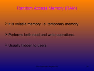 Types of memory PPT