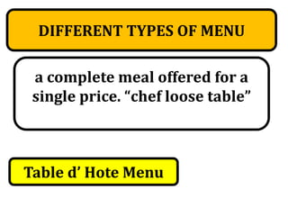 Types of menu | PPTX
