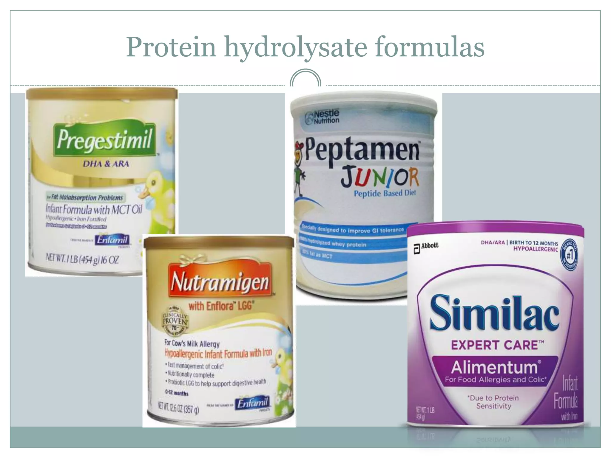 Protein hydrolysate formulas
 
