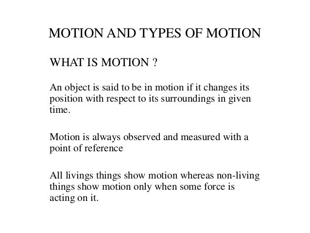 What are some different types of motion?